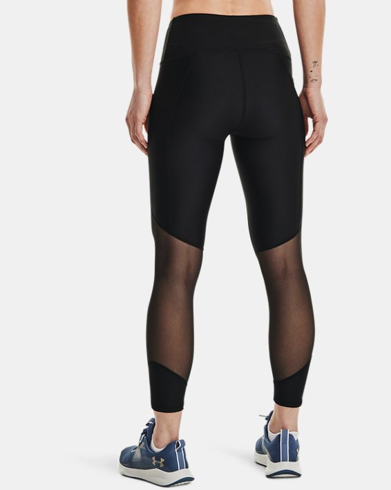 Damen HeatGear® Armour Ankle-Leggings mit rutschsicherem Bund und Emboss Einsatz, Black, pdpMainDesktop image number 1